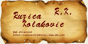 Ružica Kolaković vizit kartica